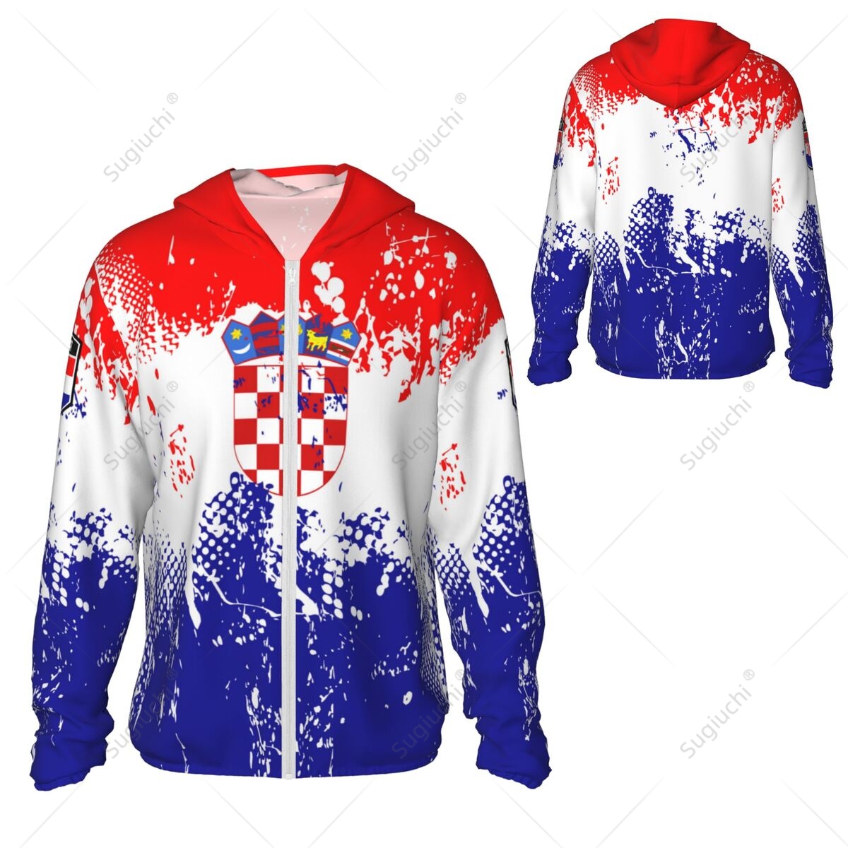 Fishing Hoodie - Croatia Flag Sun Protection Hoodie Sunscreen