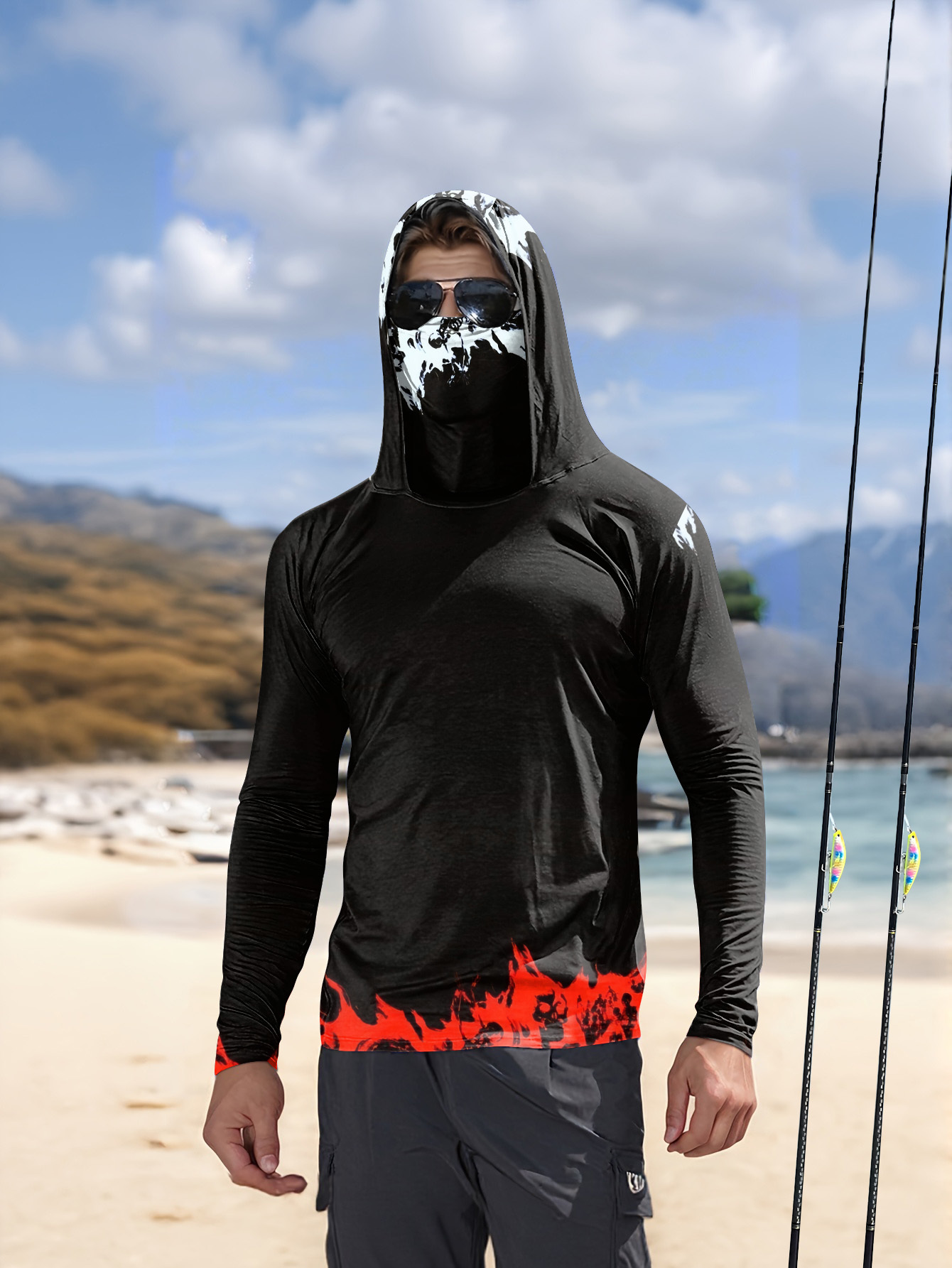 Fishing Shirt Uv Protection - Men Hood Fishing Shirt long sleeve