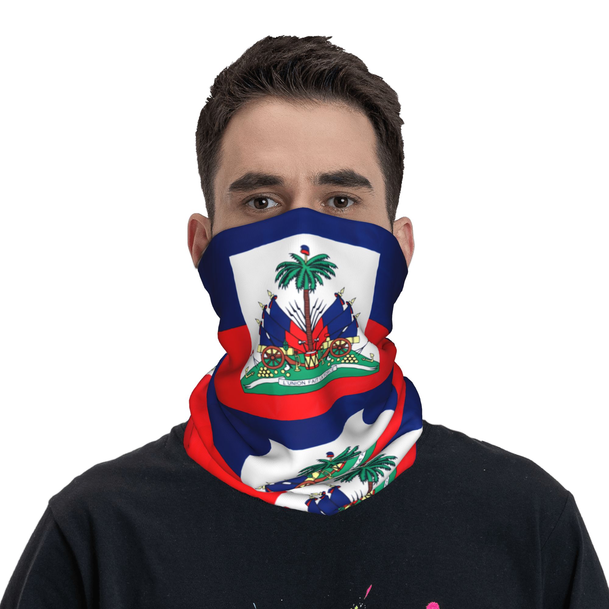 Fishing Mask Sun Protection - Outdoor Sports Balaclava Haiti Flag Bicycle