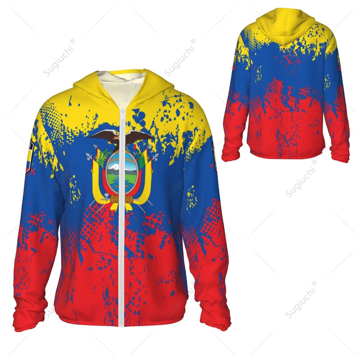 Fishing Hoodie - Ecuador Flag Sun Protection Hoodie Sunscreen