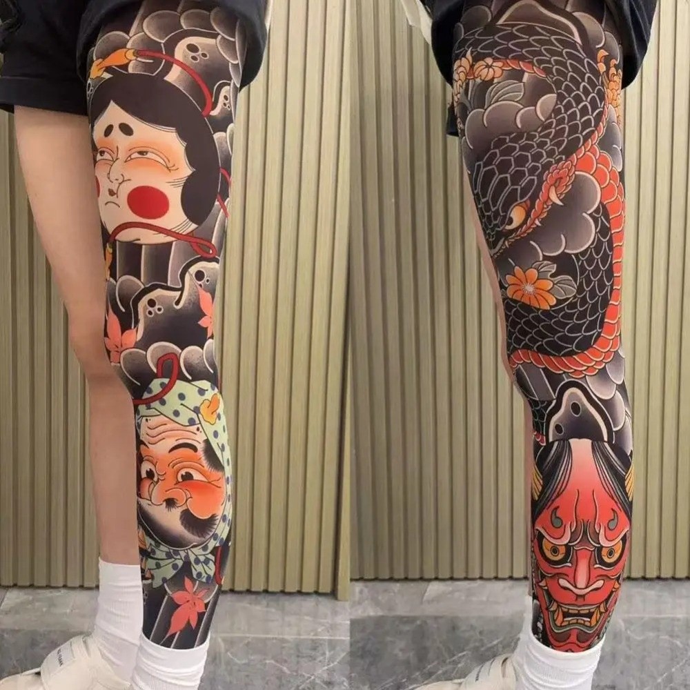 Fishing Socks - New Full Leg Fake Tattoo Socks