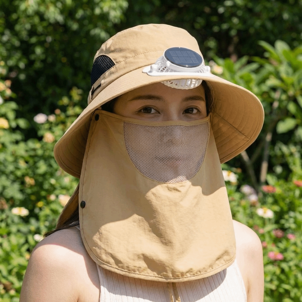Fishing Hat - Portable Solar Rechargeable Fan Hat Adjustable