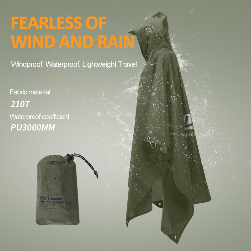 Fishing Rain Suit - 3 In 1 Outdoor Raincoat Hooded