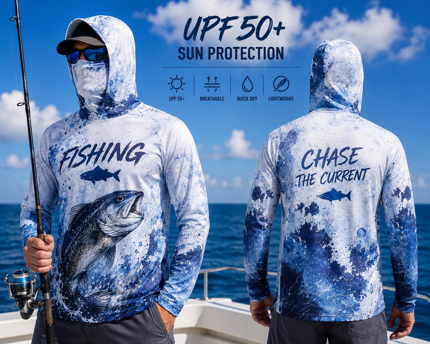 Fishing Hoodie Shirt Men Long  - Fishing Hoodie recension och pris