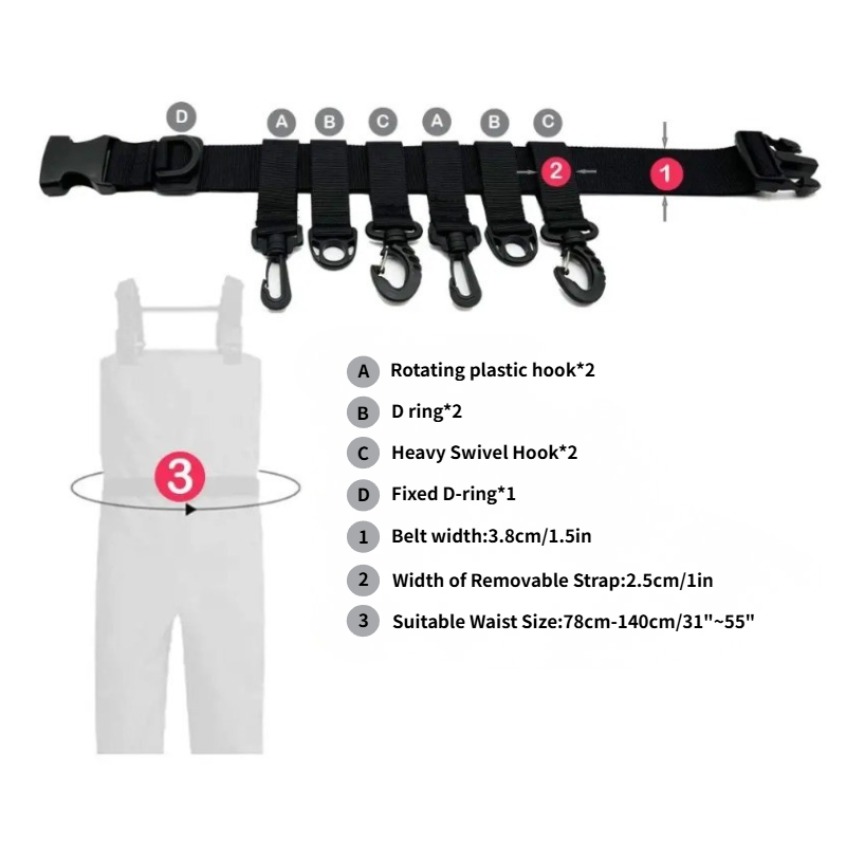1Pcs Adjustable Wading Belts F - Fishing Belt recension och pris