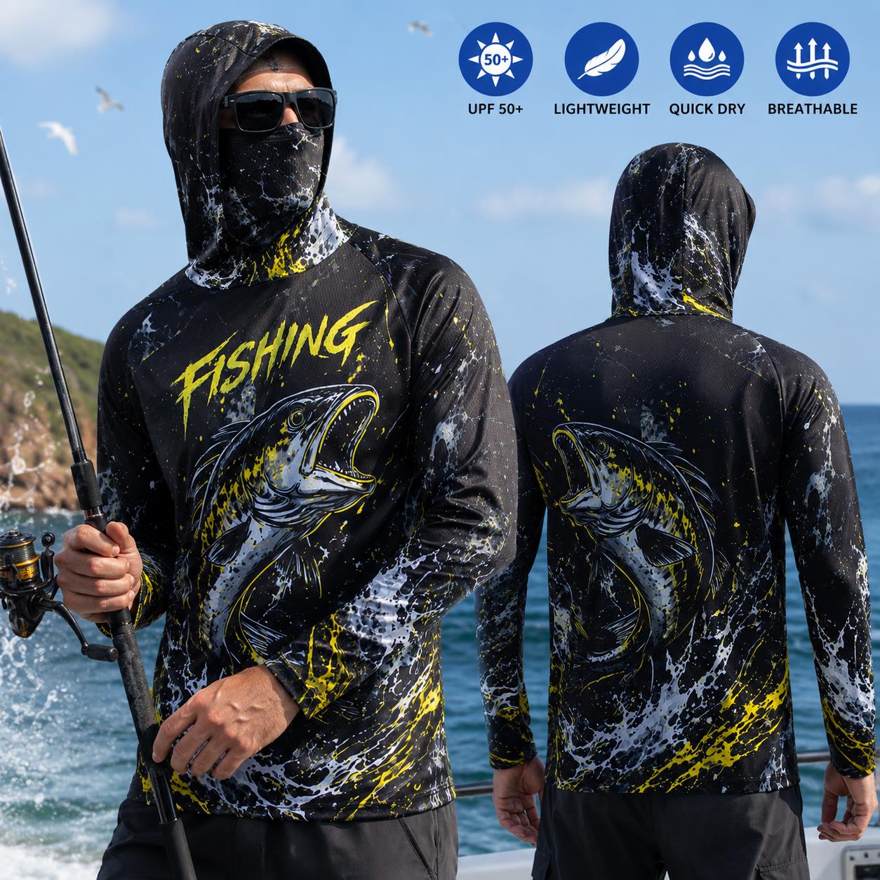 Men's Hooded Fishing Shirt UPF - Fishing Hoodie recension och pris