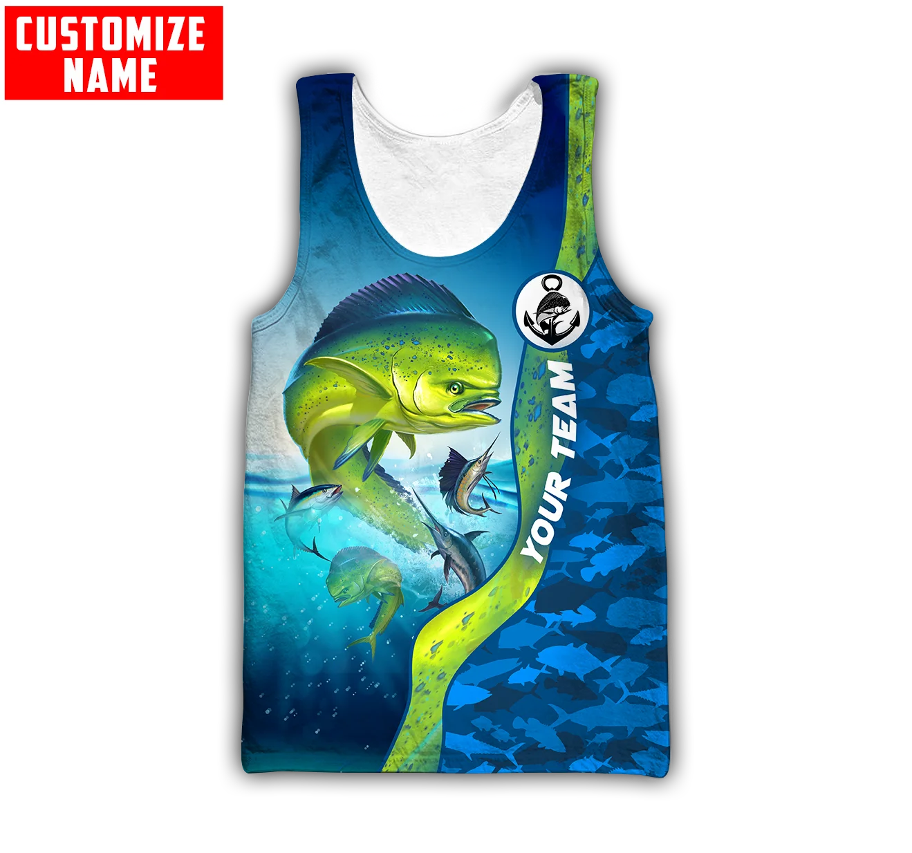 Custom name Mahi mahi fishing  - Fishing Vest recension och pris