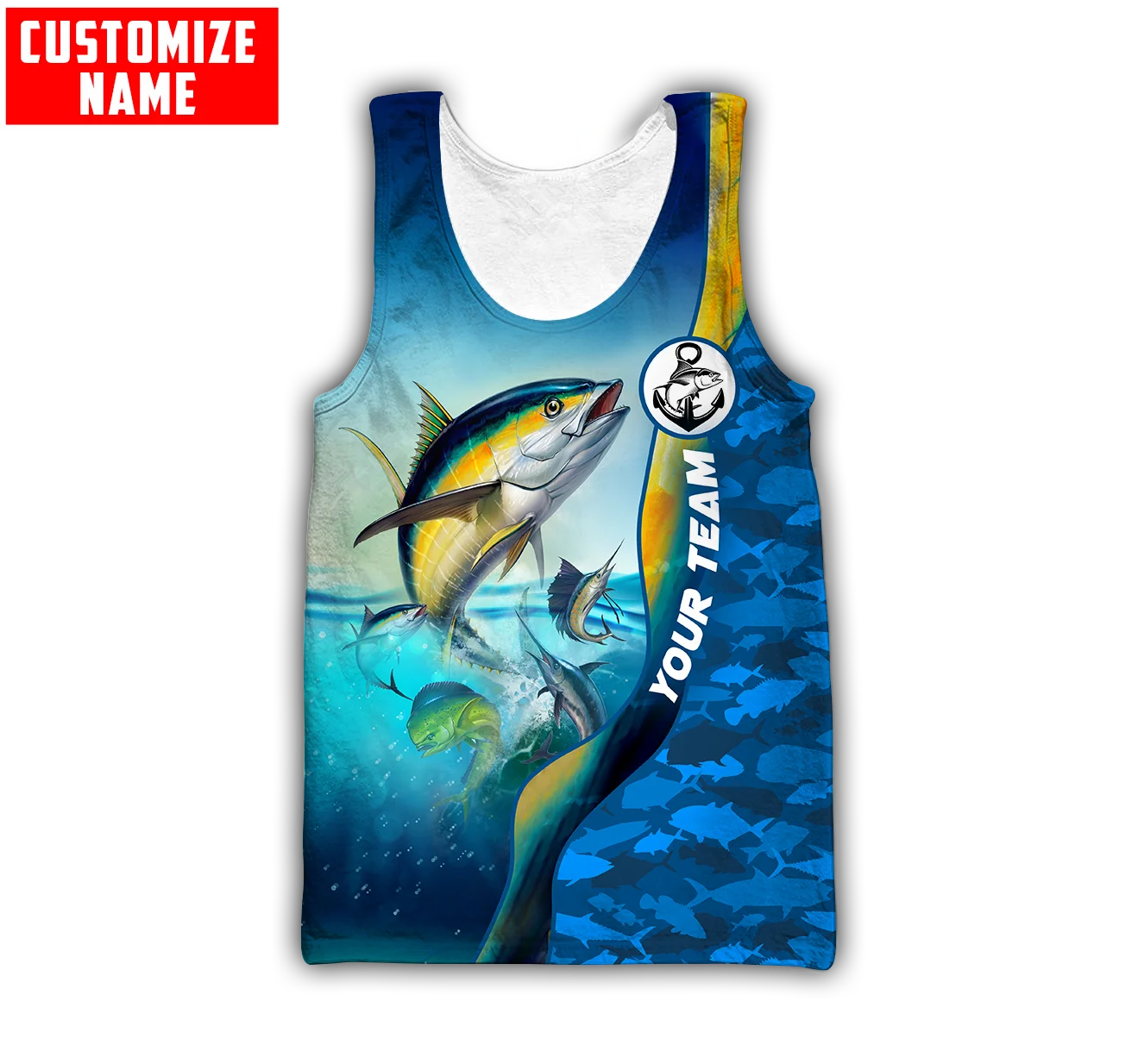 Custom name Mahi mahi fishing  - Fishing Vest recension och pris