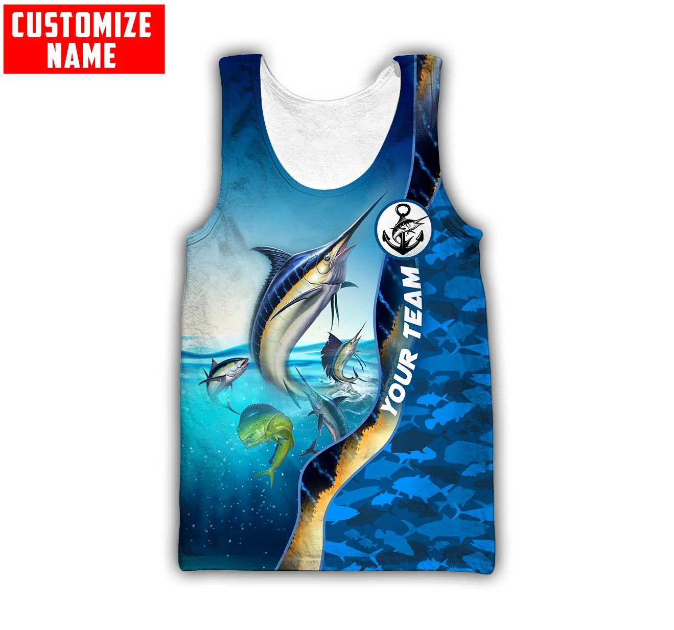 Custom name Mahi mahi fishing  - Fishing Vest recension och pris